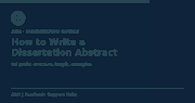 How to write a UK dissertation abstract structure length examples