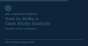How to write a case study analysis UK university assignment
