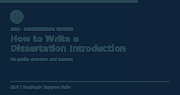 How to write a UK dissertation introduction chapter structure