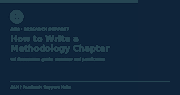 How to write a dissertation methodology chapter UK guide