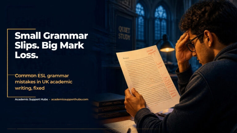 Common ESL grammar mistakes in UK academic writing