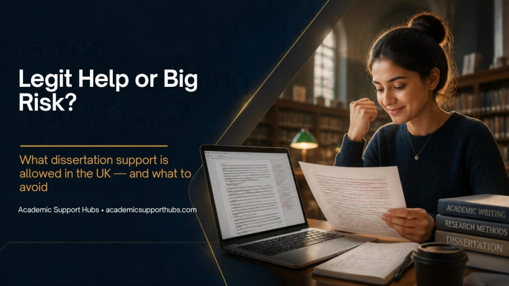 Which dissertation support services are allowed in the UK