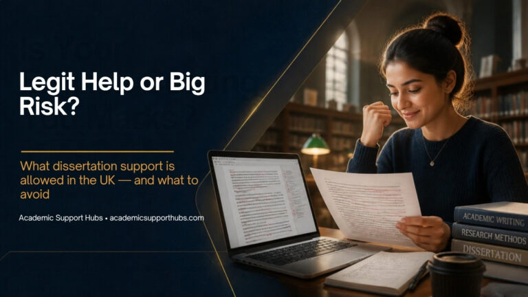 Which dissertation support services are allowed in the UK